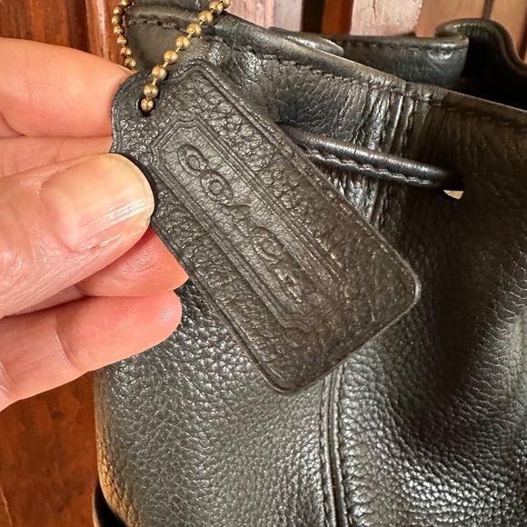 COACH 4926 Vintage Pocket Drawstring Natural Grain Sonoma Leather Black 1997 - Picture 4 of 16